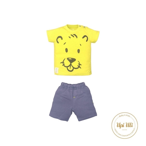 Conjunto Bebê Menino Camiseta Short Verde Limão Nicolas
