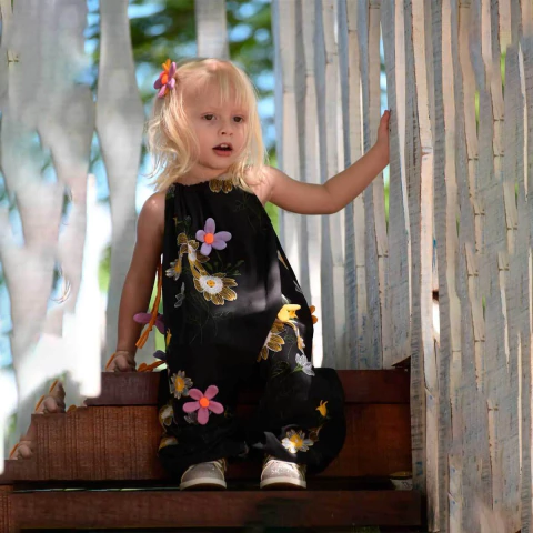 Macaquinho Infantil Rayon Embroderie Laura