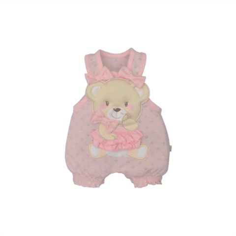 Banho De Sol Bebê Menina Salmão Suedine Emanuely Ursinha