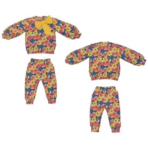 Conjunto Infantil Menina Moletom Estampado Floral Upi Uli