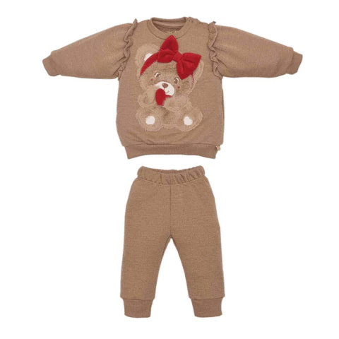 Conjunto Infantil Menina Moletom Estampado Ursinha Upi Uli