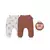 Kit 2 Peças Culote Bebê Menino Ursinhos Marrom Upi Uli