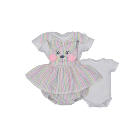 Banho De Sol Com Body Bebê Menina Colorido Livia Listrado