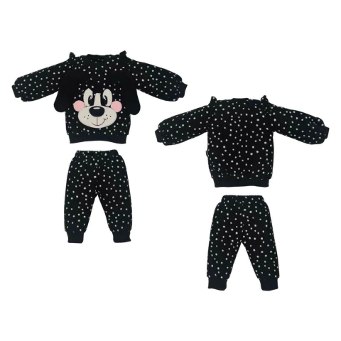Conjunto Infantil Menina Moletom Estampado Cachorro Upi Uli