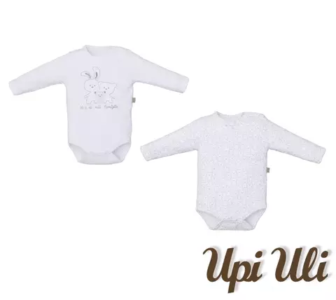 Kit de bebê Body 2 Peças Suedine/Suedine Estampado Ursos e Coelho
