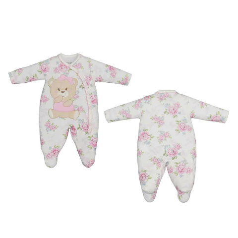 Macacão Bebê Suedine Floral Day by Day Alto Verão Upi Uli