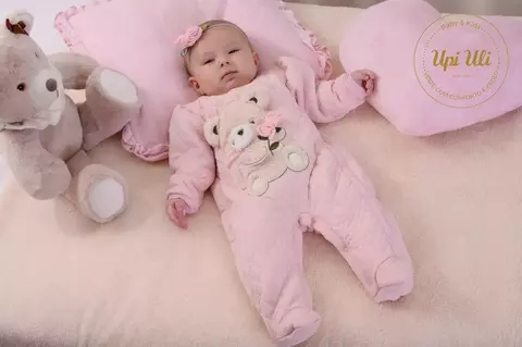 Macacão de Bebê Rosa Carneirinho Ivone