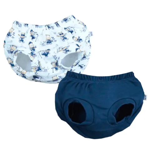 Kit 2 Tapa Fralda Bebê Menino Suedine Estampado Urso Upi Uli