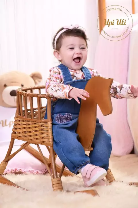 Macacão de bebê Jeans/Cotton Allana