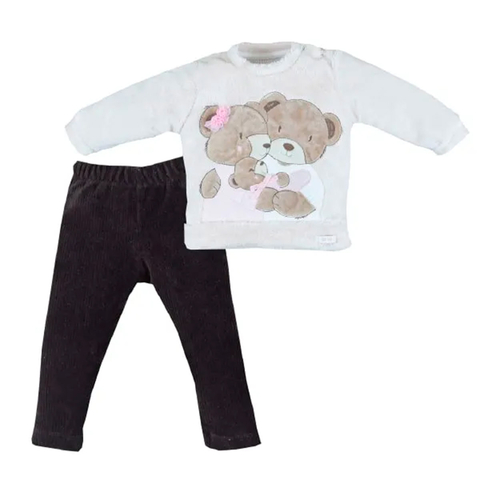 Conjunto Bebê Menina Longo Stretch Bordado Ursa Upi Uli