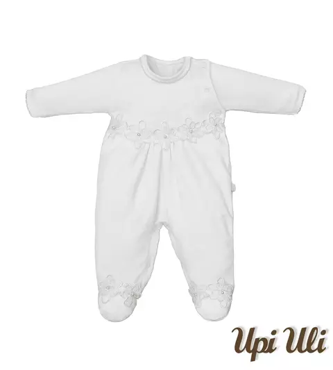 Macacão de bebê Malha Tricot Trendy New/Plush Flores