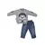 Conjunto Infantil Menino Blusa Calça Cinza Cachorro Upi Uli