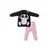 Conjunto Bebê Menina Pandinha Longo Preto e Rosa Upi Uli
