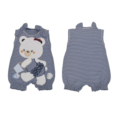 Banho De Sol Macaquinho Malha Bebê Menina Ursinho Raquel