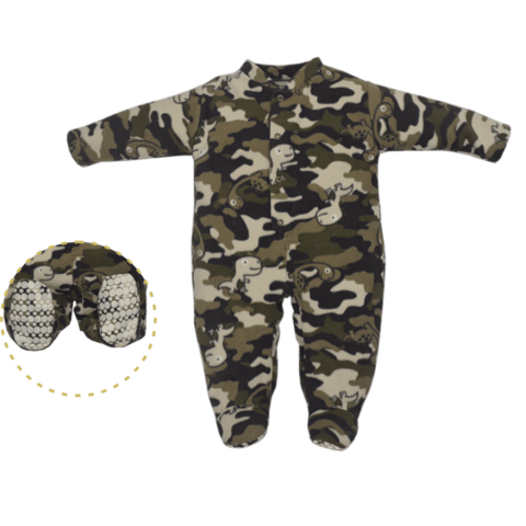 Macacão Pijama Menino Infantil Inverno Verde Escuro Dino