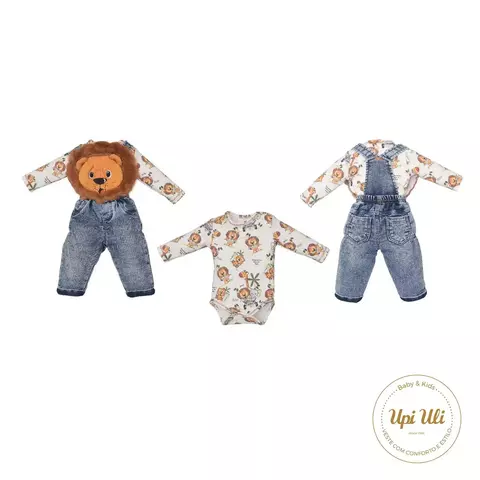 Macacão de Bebê Jeans com Cotton Toninho