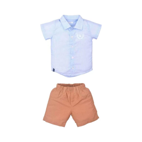 Conjunto Infantil Menino Azul Marrom Pietro Listrado