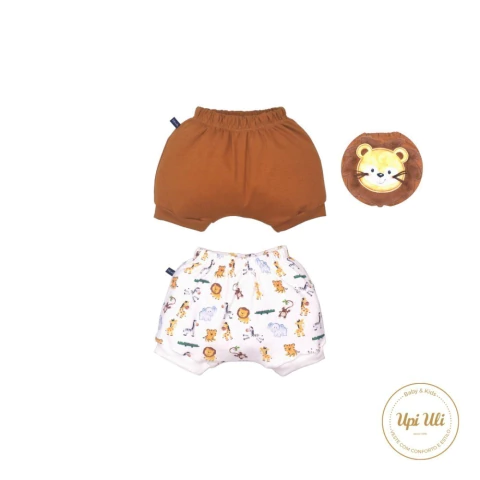 Kit Shorts 2 Peças Bebê Menino Suedine Marrom Otton Safari