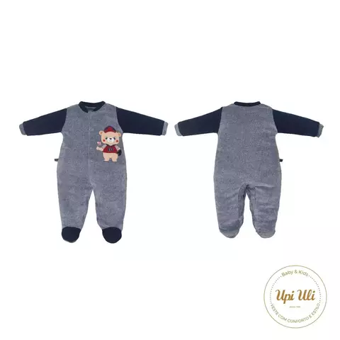 Macacão de Bebê Azul Jeans Diogo