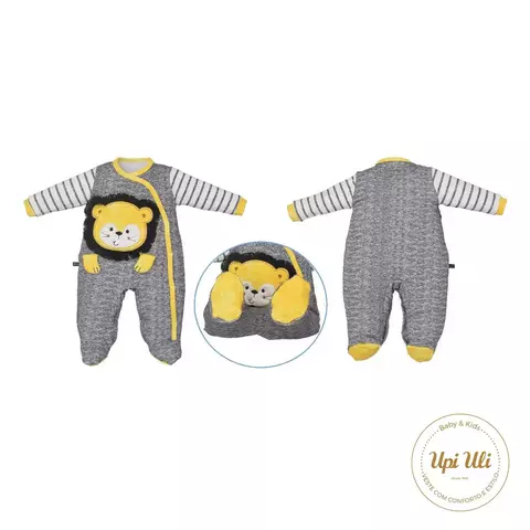 Macacão de Bebê Cinza Pedro