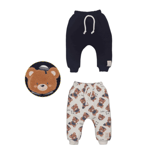 Kit Culote Duas Peças Bebê Menino Moletom Estampado Upi Uli