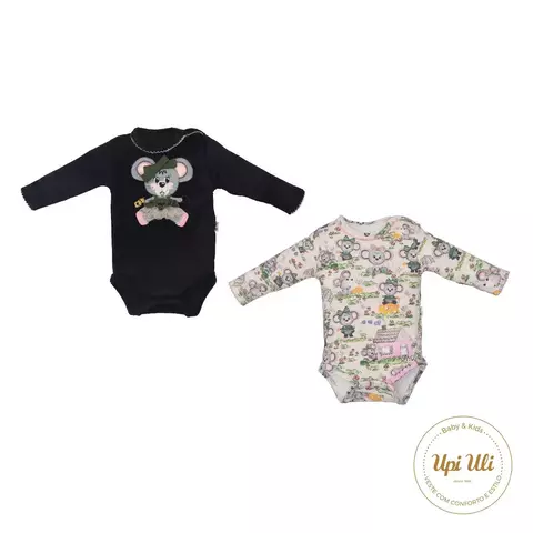 Kit de bebê Body 2 Peças Cotton/Malha Veludo Cotele Antonella