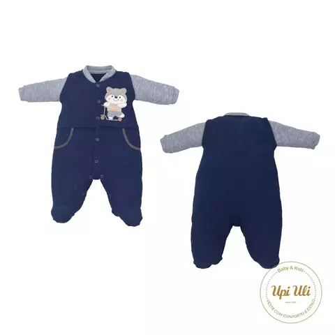 Macacão de Bebê Azul Marinho Pietro
