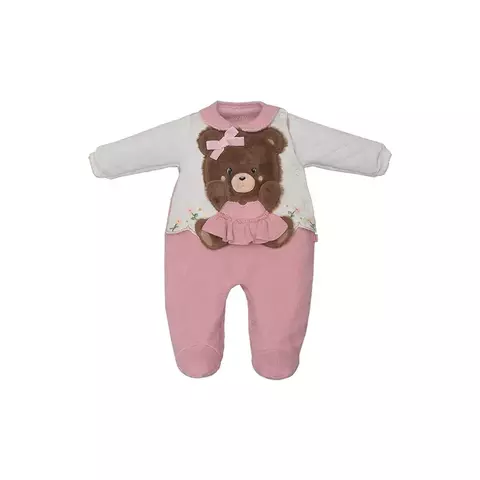 Macacão De Bebê Meltom/Double Carneirinho Aurora