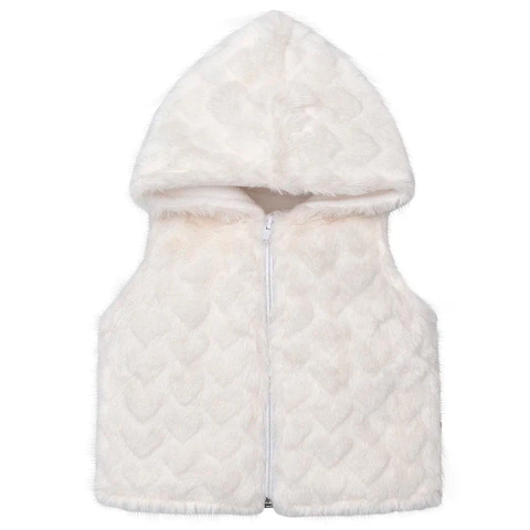 Colete Peludinho Bebê Menina Pele Coração Upi Uli