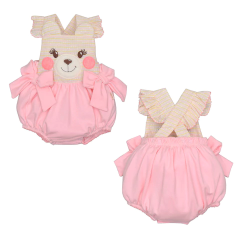 Banho De Sol Macaquinho Bebê Menino Suedine Ursinho Isis