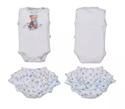 Conjunto Branco Body Com Tapa Fralda Layla