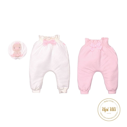 Kit Culote Bebê Menina Algodão Bordado Laço Upi Uli