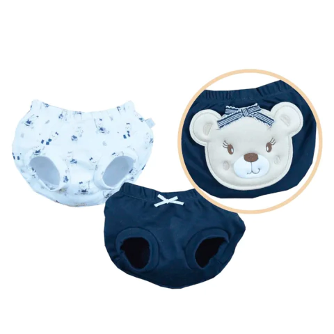 Kit 2 Peças Bebê Menina Tapa Fralda Beach Suedine Upi Uli