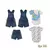 Banho De Sol De Bebê Com 2 Body Azul Marinho Davi