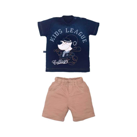 Conjunto Infantil Menino Azul Marinho Enzo Cachorrinho