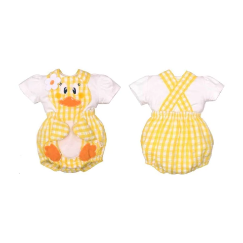 Banho De Sol Com Body Bebê Menina Amarelo Liz Patinho