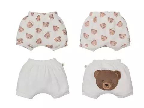 Kit Shorts 2 Peças Bebê Suedine Estampado Ursinho Upi Uli