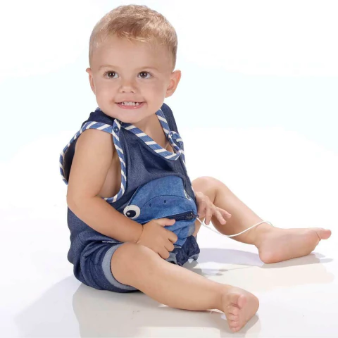 Banho De Sol De Bebê Azul Marinho Yago