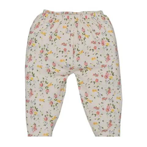 Culote Bebê Menina Amarelo Suedine Com Pé Floral Isis