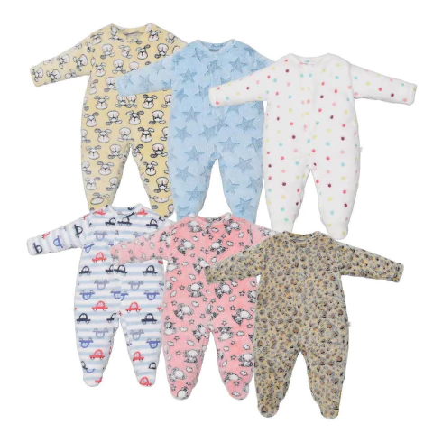 Macacão Pijama de Bebê Multicolor Unissex