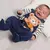 Conjunto Macacão e Body Bebê Menino Azul Camisa 10 Upi Uli
