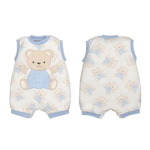 Banho de Sol Bebê Menino Estampa Ursinhos Azul Claro Upi Uli