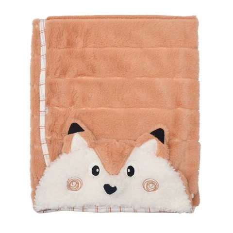 Cobertor Bebê Inverno Cotton Bordado Raposa Upi Uli