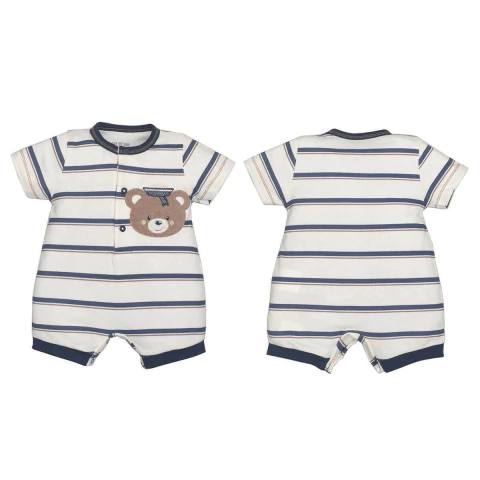 Macaquinho Bebê Urso Marinheiro Suedine Verão Upi Uli