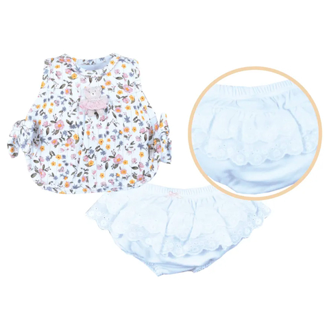 Bata Com Tapa Fralda Bebê Menina Suedine Estampado Upi Uli
