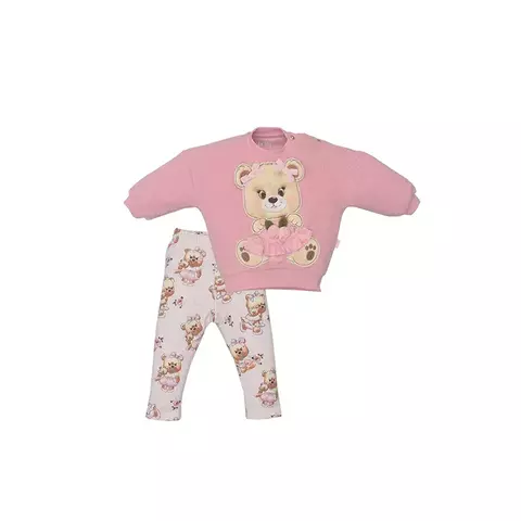 Conjunto Infantil Menina Blusa e Calça Ursinha Linda Upi Uli