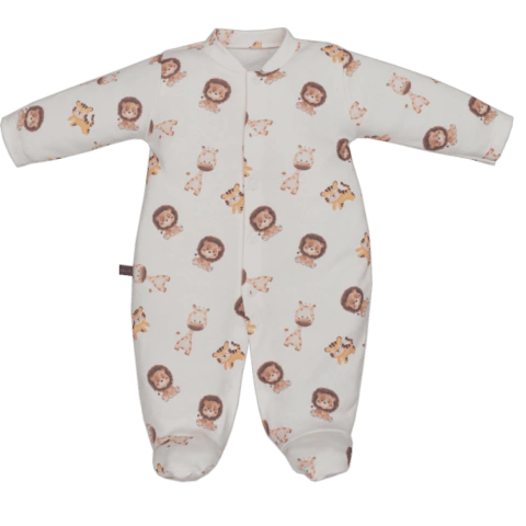 Macacão Bebê Menino Suedine Estampado Ursinho Upi Uli