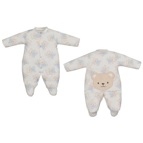 Macacão Bebê Menino Suedine Ursinhos Day by Day Upi Uli