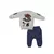 Conjunto Infantil Menino Urso Jogador Futebol Cinza Upi Uli