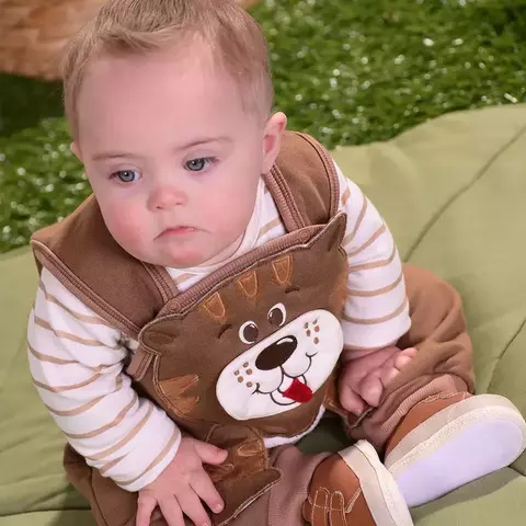 Conjunto Bebê Menino Body e Macacão Cachorro Marrom Upi Uli